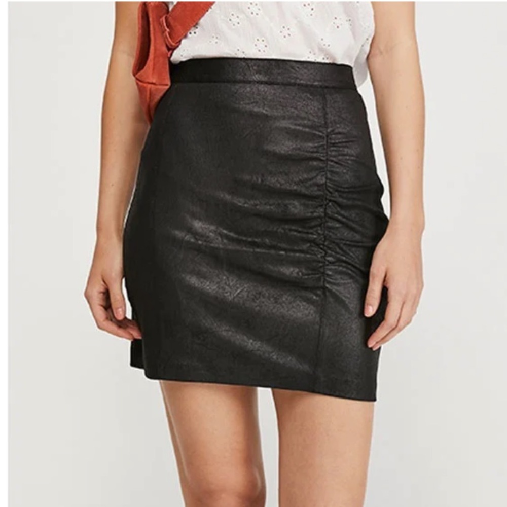 Free People Women's Rumi Ruched Mini Skirt Black Size Small